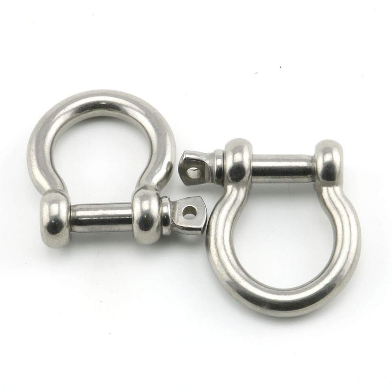 Heyous 2pcs 3/8 Inch 10mm Screw Pin Anchor Shackle Stainless Steel Heavy Duty Bow Shape Load Clamp for Chains Wirerope Lifting Paracord Outdoor Camping Survival Rope Bracelets - Image 1